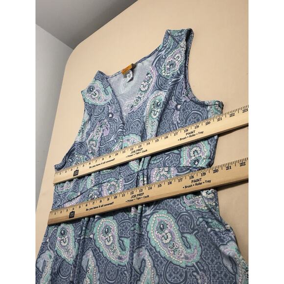 Ruby Rd. Woman Dress 1X Sleeveless Boho Vacation Feminine Preppy V-Neck Pullover - Picture 6 of 7